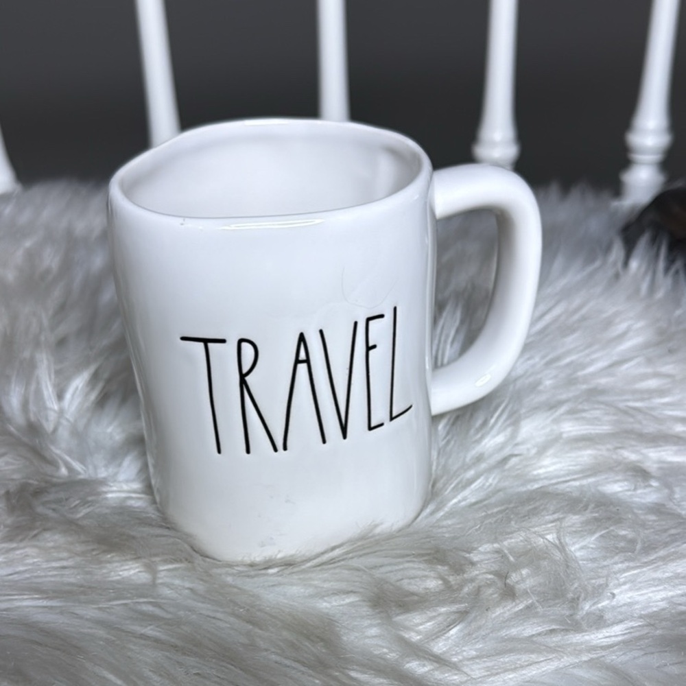 Rae Dunn White “Travel” Mug